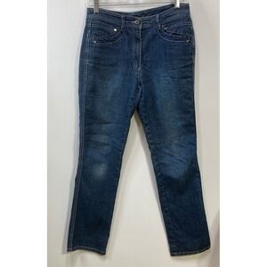 Womens Size 8 Denim Jeans Embellished Pockets‎ Dark Wash Casual